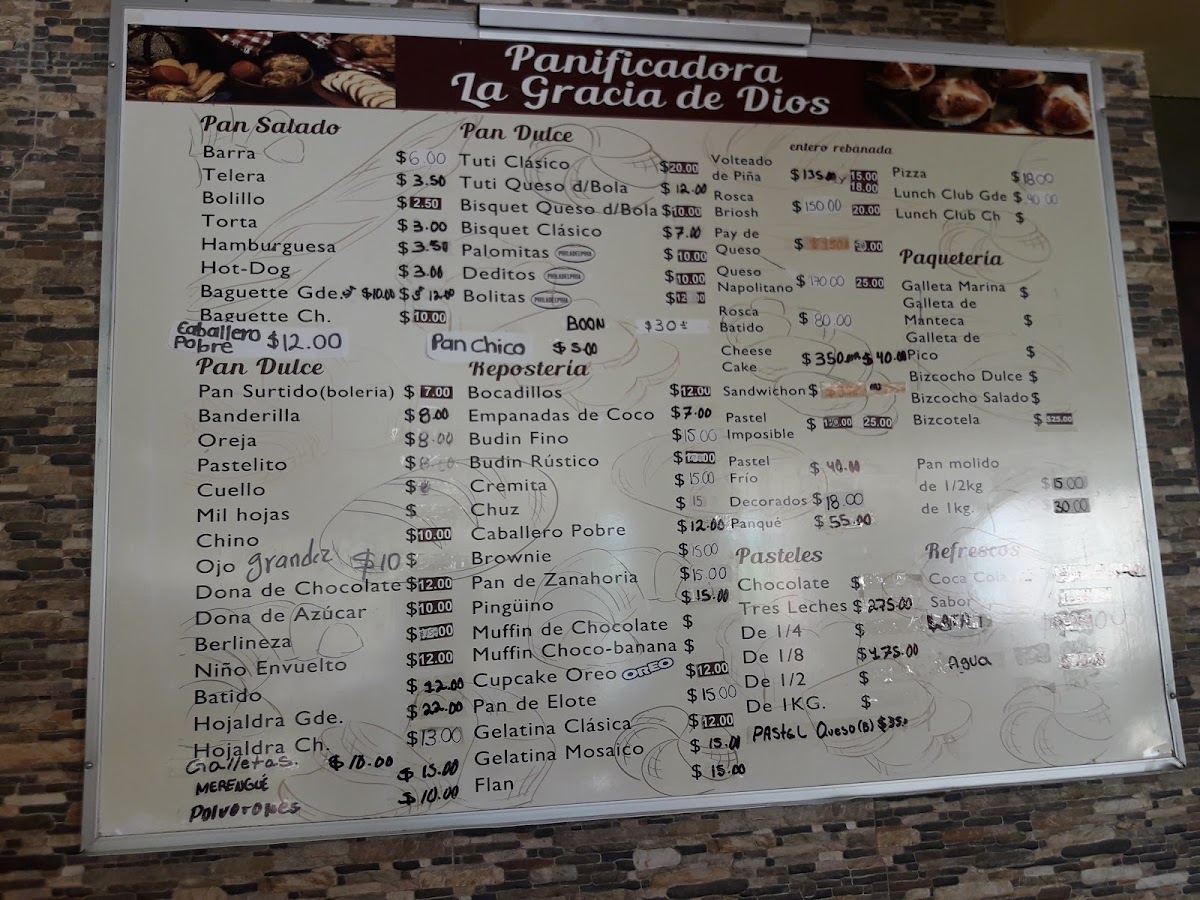 Panadería La Gracia De Dios Menu - Image 1